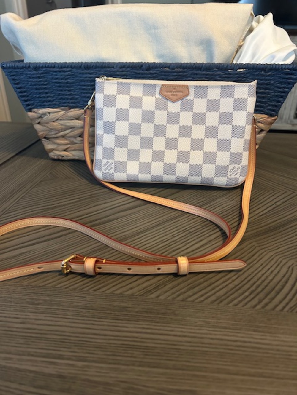 Louis Vuitton Damier Azur Double Zip Pochette